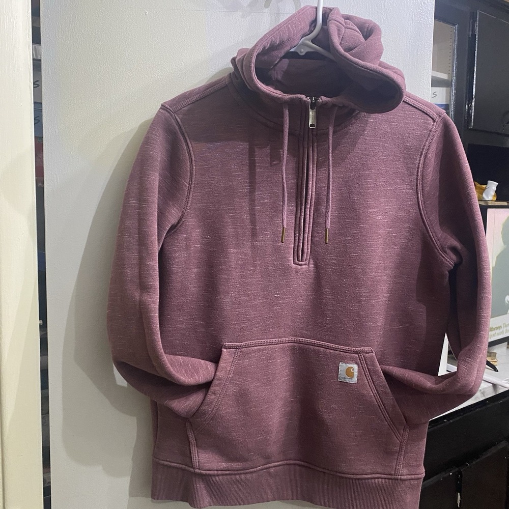 Pink Carhartt Half Zip Hoodie Size Small Women's ✨